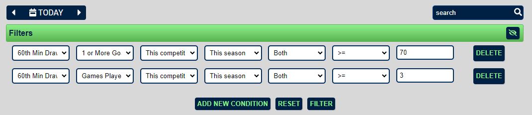 Lay the draw filter example